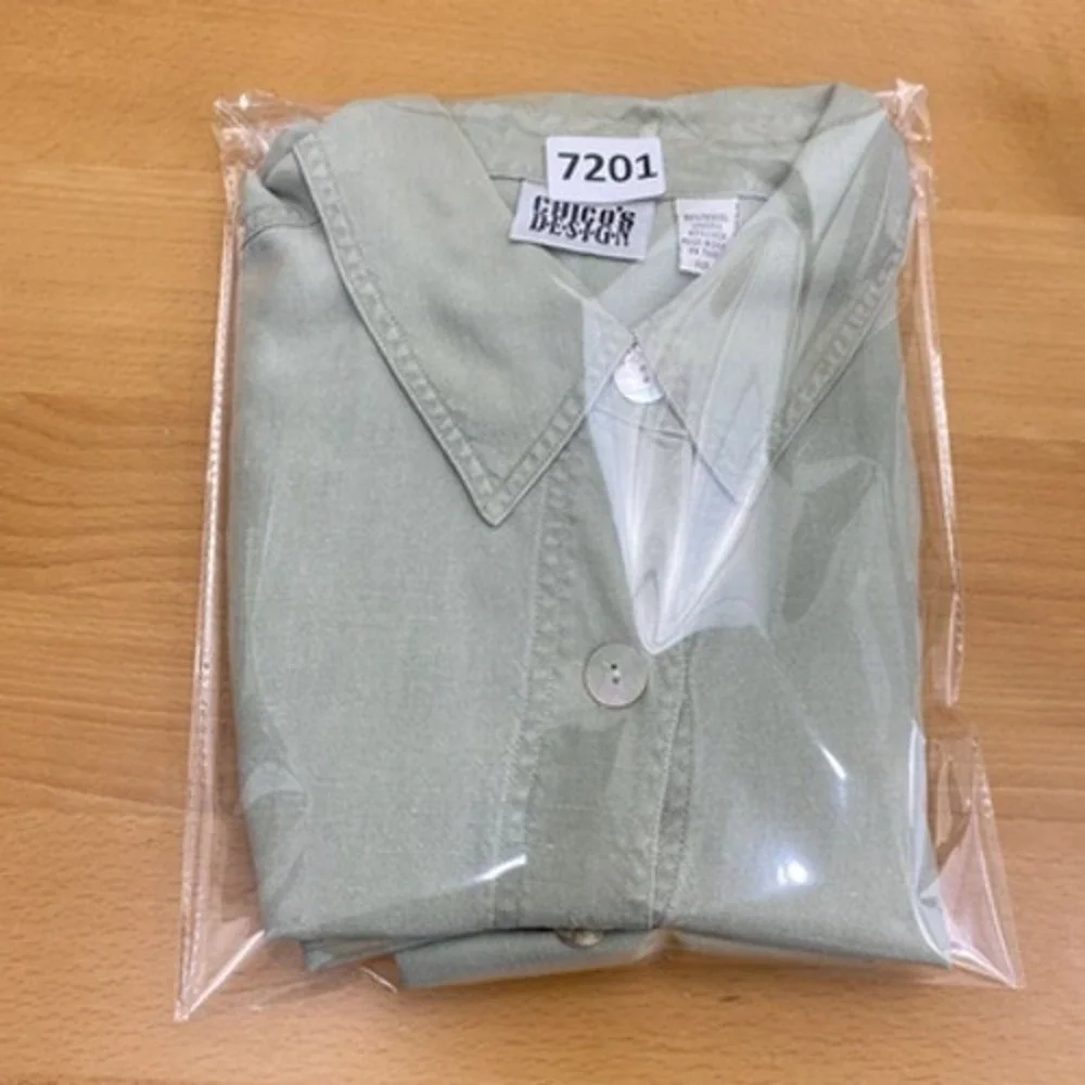 Chico's Design Jacket Womens 3 Green Tencel Linen Button Utility Shirt Top XL - Picture 12 of 12